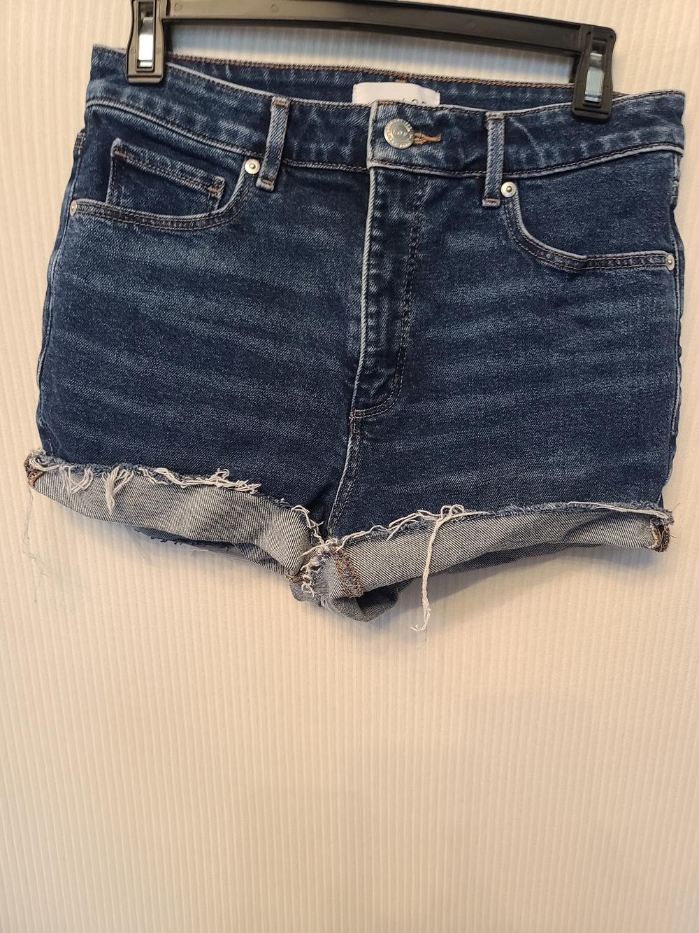 LOFT Dark Blue Rolled Hem Denim Shorts